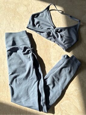 Alphalete Blue Grey Workout Set